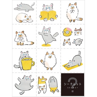 KING JIM Large Size Sticker Cat (KJLSS002) / สติ๊กเกอร์ ขนาดใหญ่ ลายน้องแมว แบรนด์ KING JIM จากประเทศญี่ปุ่น