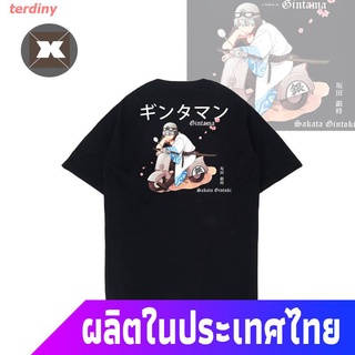 terdiny เสื้อยืดผู้ชายและผู้หญิง Gintama - Sakata Gintoki เสื้อยืดลําลองสําหรับผู้ชายแขนสั้นคอกลมขนาดพลัส Ybc# Short sle