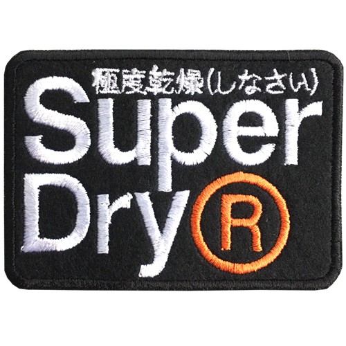 อาร์มติดเสื้อ superdr ตัวรีดติดเสื้อ SUPER อาร์มรีดติดเสื้อปักลาย ซูเปอร์ดราย งานปักละเอียด
