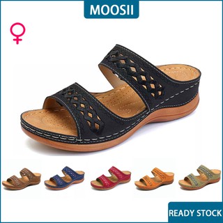 Moosii Kasut Perempuan Wedges รองเท้าแตะลําลอง สําหรับสตรี ไซซ์ 35-42 YL18 6 สี