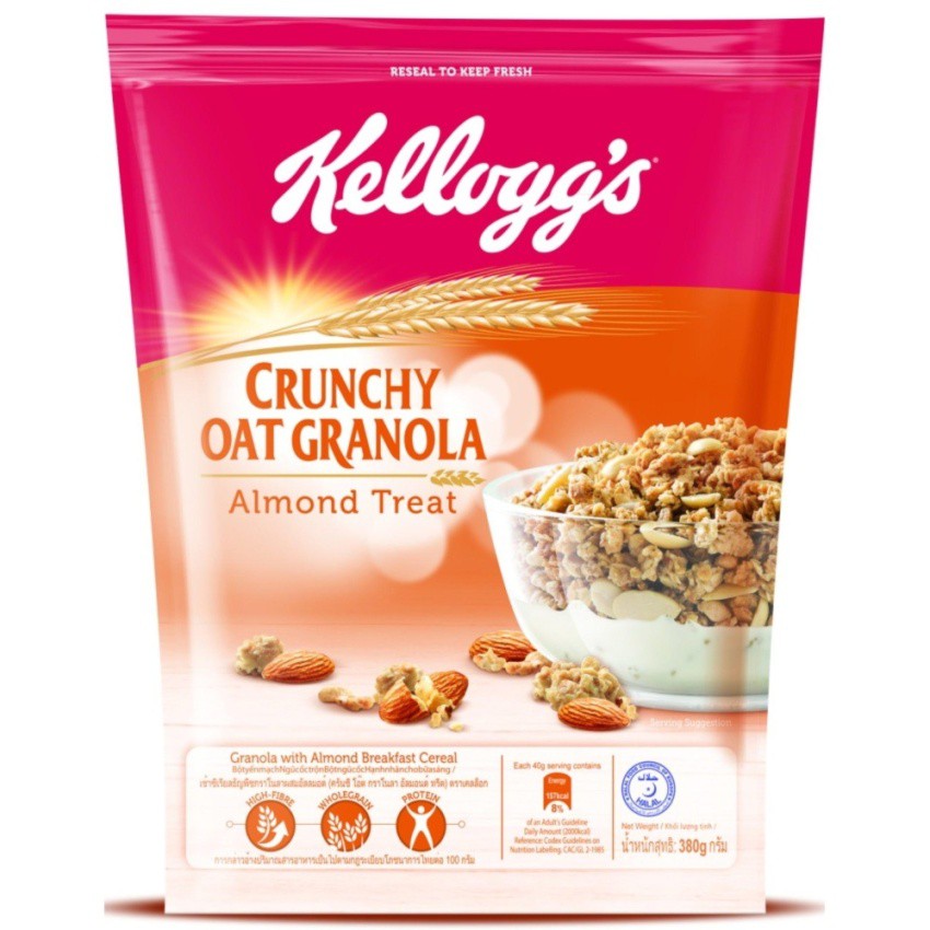 Kelloggs Crunchy Oat Granola Almond Treat เคลล็อกส์ ซีเรียล ธัญพืช กรา