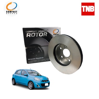 Compact Brakes จานเบรค จานดิสเบรคหน้า สำหรับ Nissan March นิสสัน มาช ปี 2012-ON