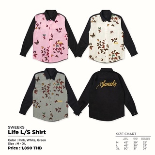 SWEEKS LIFE L/S SHIRT [ WHITE/GREEN/PINK]