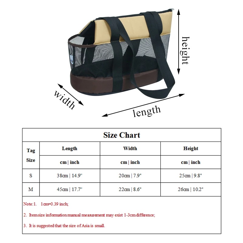 pet car seat แบบสะพายข้าง สลิงตาข่าย ระบายอากาศได้ การเดินทางกลางแจ้ง กระเป๋าแมว กระเป๋าหมา รูปที่ 6