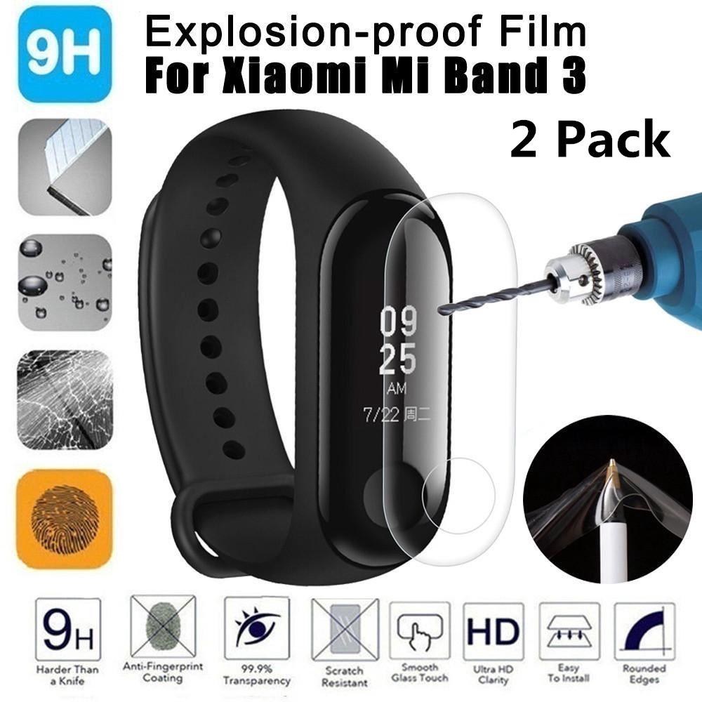 กันรอยหน้าจอ 2Pcs สำหรับวง Xiaomi Mi Band 3 2 miband 4 5 6 Wristband Watch Screen Matte Film