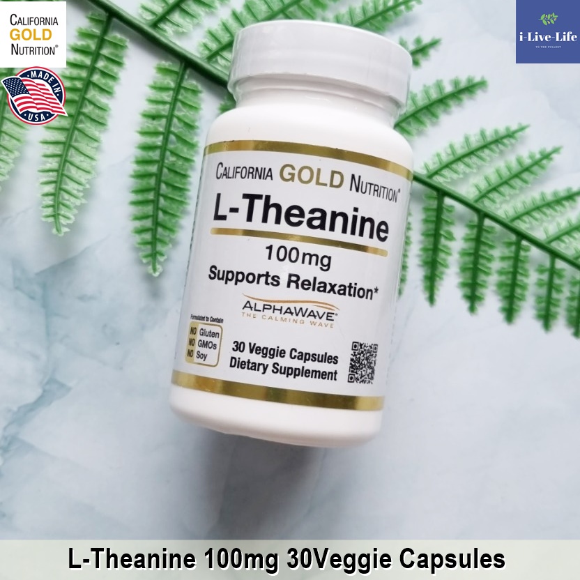 แอล-ทีอะนีน L-Theanine 100 mg 30 Veggie Capsules - California Gold Nutrition