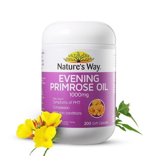 🔥Evening Primrose Oil Nature`s way 1000 mg 200 เม็ด บำรุงผิวพรรณ Exp. 08/2024