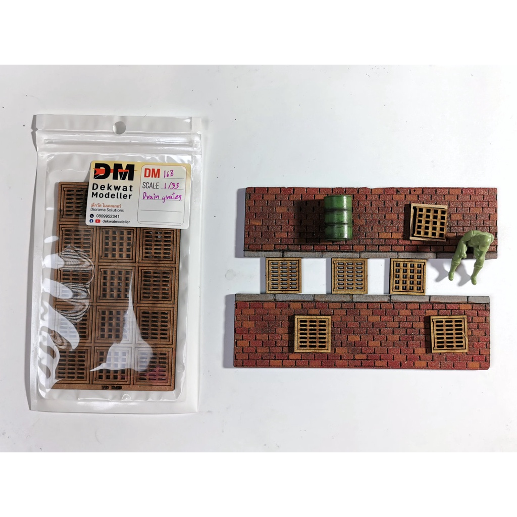 Diorama DM168 Drain grates 1/35. โมเดลจำลอง ฝาตะแกรงระบายน้ำฝน