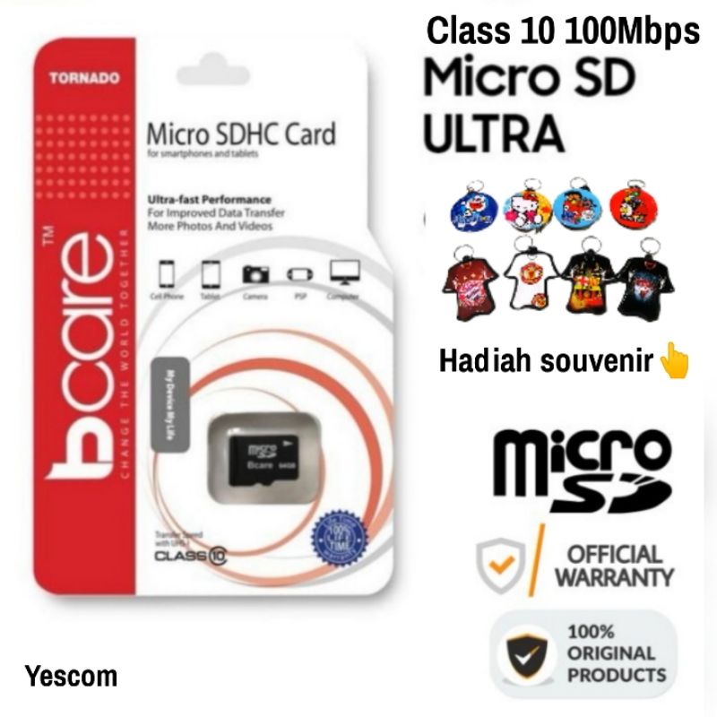 Micro SD CARD BCARE ORIGINAL 32GB สําหรับ GADGET/HP/กล้องวงจรปิด IP CAM/ET