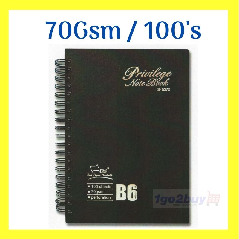 Uni Paper Privilege B6 Ring Note Book 100s 70Gsm ( S-5272 )