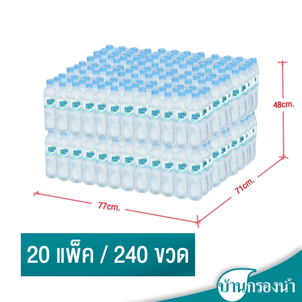 [ส่งฟรีกรุงเทพและปริมณฑล] Pure น้ำดื่ม เพียว ขนาด 600 ml. 1 แพ็ค 12 ขวด thumbnail 5