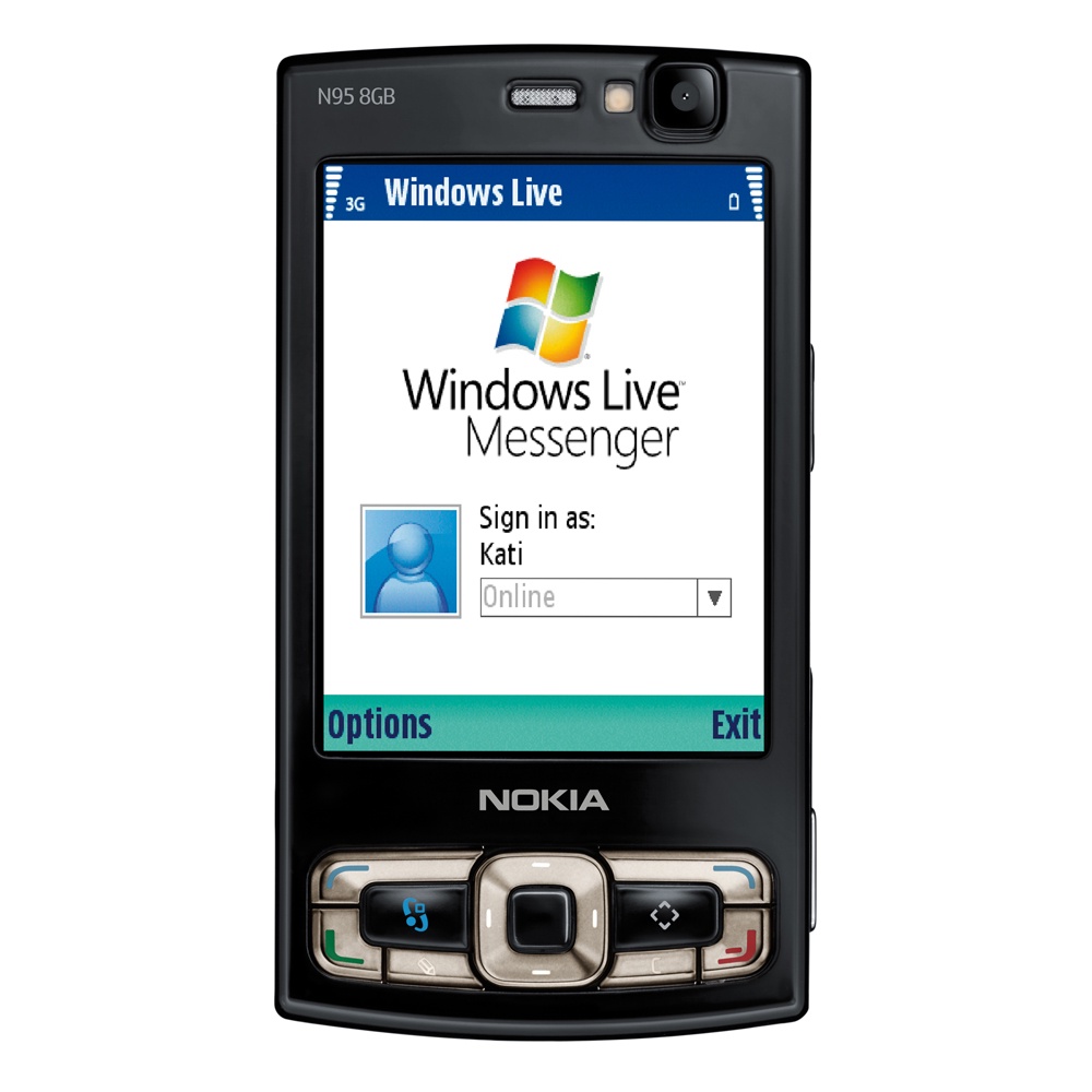 ต้นฉบับ Nokia N95 8GB Storage 3G โทรศัพท์มือถือ 2.8 5MP ปลดล็อคโทรศัพท์มือถือ Nokia N95