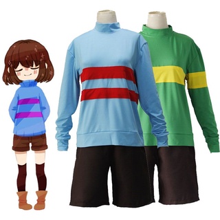 Undertale Frisk Chara เสื้อยืด คอสเพลย์ กางเกงขาสั้น