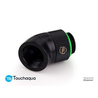 (2 PCS) Touchaqua G1/4" Rotary 45-Degree IG1/4" Extender (Glorious Black)