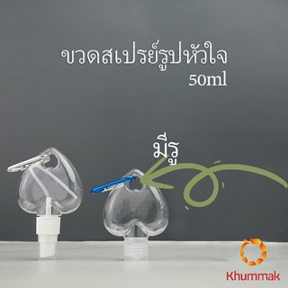 Khummak ขวดสเปรย์รูปหัวใจ พร้อมตะขอเกียว สะดวกพกพา  Heart shaped spray bottle