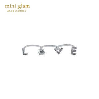 Miniglam Love Letter Triplet Ring แหวนตัวอักษรเลิฟสำหรับ 3 นิ้ว