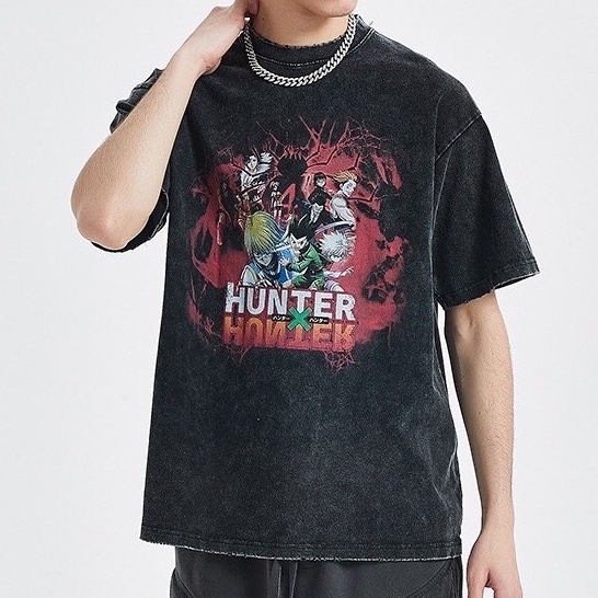 เสื้อยืดผู้ชายโอเวอร์ไซส์ hunterxhunter รุ่นขายดี เสื้อมินิมอล hot sale เสื้ออปป้า เกาหลี