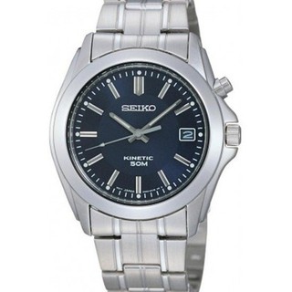 Seiko Kinetic Mens Watch Silver/Blue Stainless Strap SKA267P1