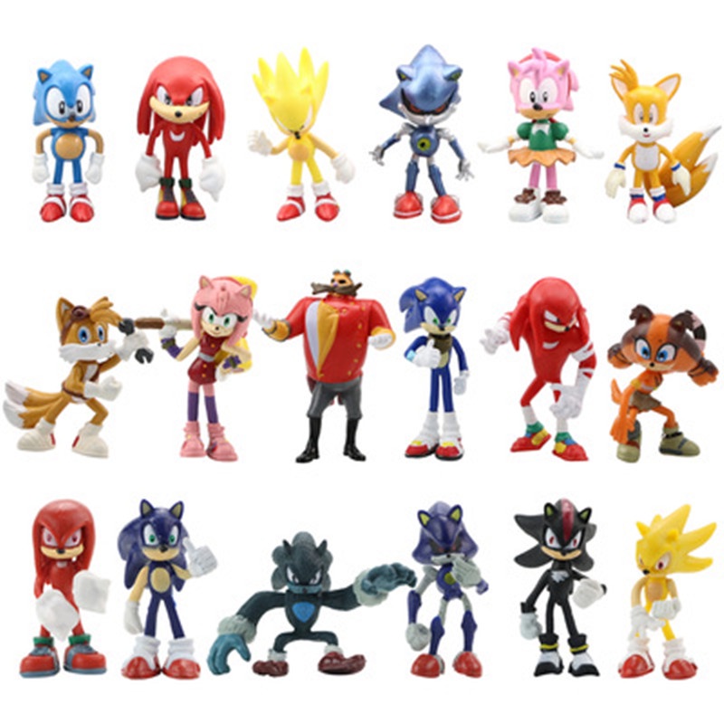 6 ชิ้น/เซ็ตอะนิเมะ Sonic Action Figure ตัวอักษร Boom หายาก Dr Eggman Shadow ตุ๊กตาของเล่นสําหรับเด็กเด็กของขวัญ