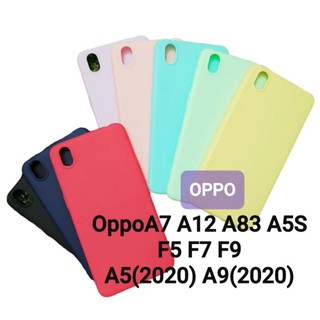 OppoA7 A12 F9 A5S F5 A3S A5(2020) A9(2020) เคสพาสเทล เคสซิลิโคน เคสสีล้วน