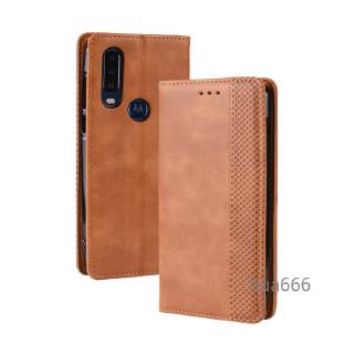 เคสโทรศัพท์หนังสไตล์วินเทจสำหรับ Motorola Moto One Action