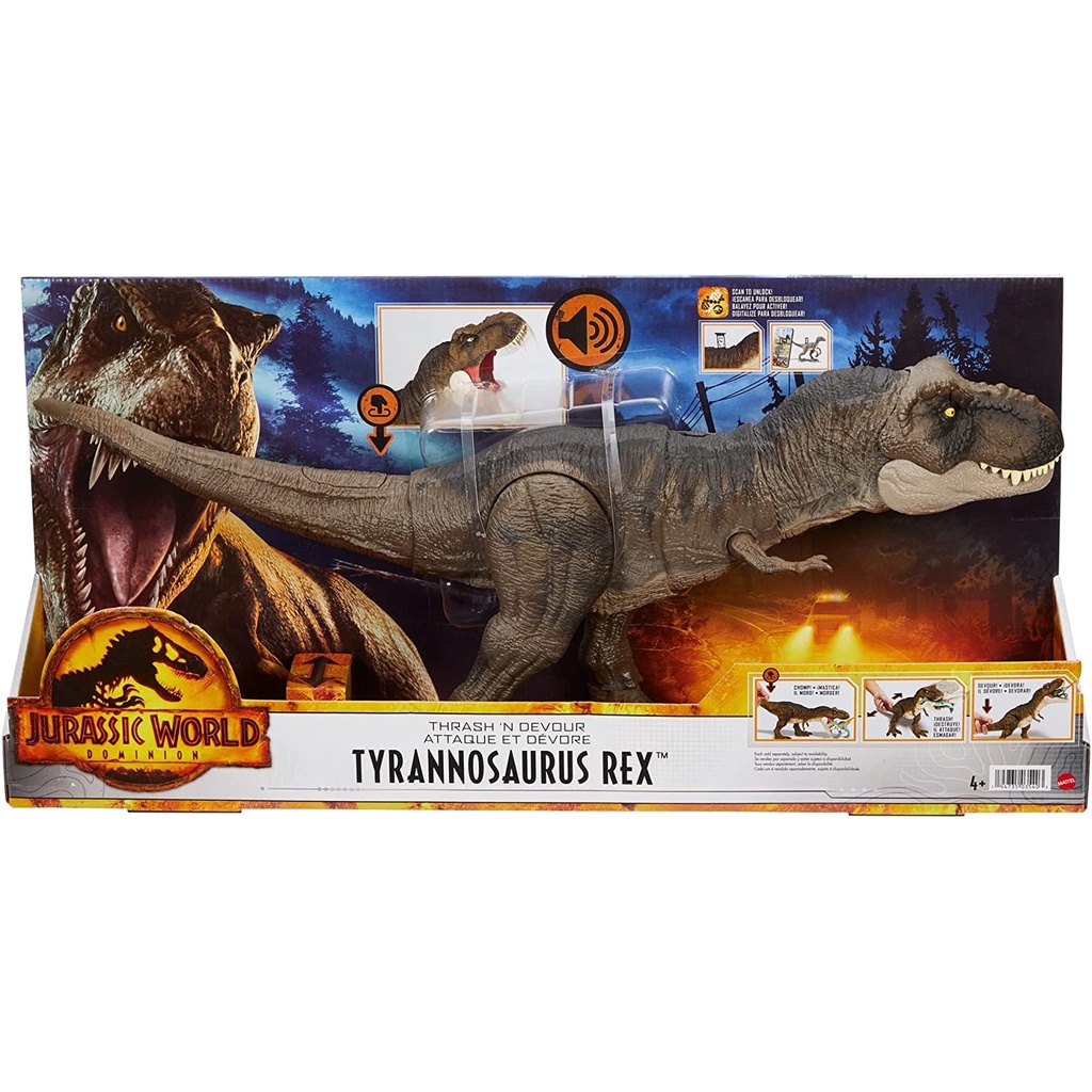 Jurassic World Dominion Thrash ‘N Devour Tyrannosaurus Rex Dinosaur Action Figure HDY55 ฟิกเกอร์ไดโนเสาร์ Jurassic World Dominion Thrash 'N Devour Tyrannosaurus Rex HDY55