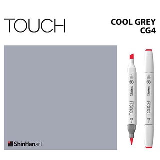 TOUCH TWIN BRUSH MARKER CG4 (COOL GREY) / มาร์คเกอร์หัวพู่กัน-หัวตัดขนาดกลาง รหัส CG4 (COOL GREY)