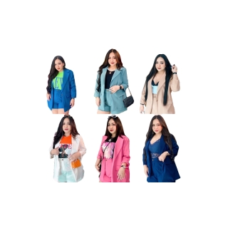 plus size| 🥇พร้อมส่ง🥇 Set Blazer เบลเซอร์ผู้หญิง ผ้าเปเป้ อก42-50 เบลเซอร์+กางเกงขาสั้น เบลเซอร์สาวอวบ