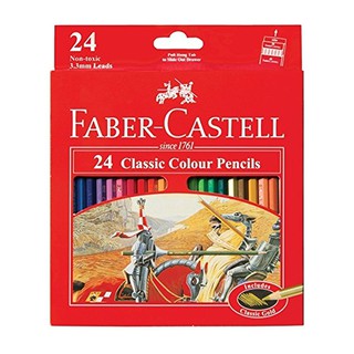 Faber Castell ดินสอสี เฟเบอร์-คาสเทลล์ สีไม้ อัศวิน แบบด้ามยาว 24 สี