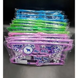 ไม้แขวนเสื้อ ลวดหุ้มพลาสติก ตราช้าง รุ่น881 (1ลัง=12แพ็ค) ยกลัง 39.5x21CM 1.8มม