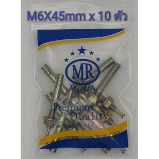 พุกตะปู MR เบอร์ M6 x 45mm จำนวน 10 ตัว