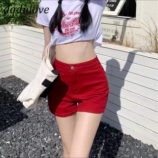 DaDulove💕 2022 Summer New High Waist Denim Shorts Solid Color Elastic Loose Pants Fashion plus Size Womens Clothing