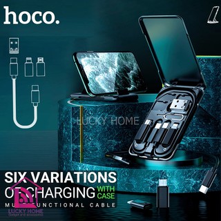 Hoco รุ่น U86 5 In 1 3A สายชาร์จโทรศัพท์มือถือ Micro / Type C สําหรับ Iphone Xiaomi Huawei Android บาง 0.8ซม.