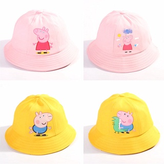 หมวกบักเก็ต ผ้าตาข่าย ลาย Peppa น่ารัก แฟชั่นฤดูร้อน สําหรับเด็กผู้ชาย และเด็กผู้หญิง