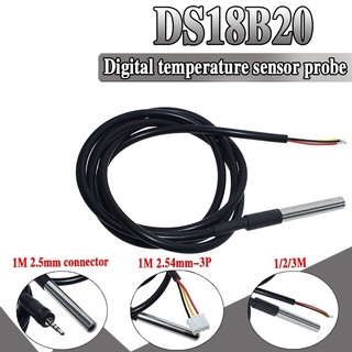 Ds1820 โพรบเซนเซอร์อุณหภูมิ สเตนเลส กันน้ํา Ds18B20 Ds18B20 18B20 สําหรับ Arduino