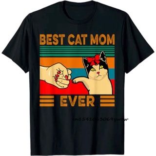 T-shirt  ใหม่ เสื้อยืดลําลอง แขนสั้น พิมพ์ลายแมว Best Cat Ever สไตล์วินเทจ สําหรับวันเกิดS-5XL