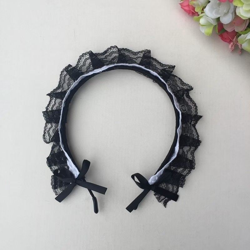 ที่คาดผมลูกไม้ ที่คาดผมเมด [พร้อมส่ง] แต่งโบว์น่ารัก