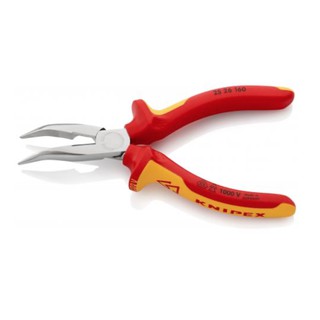 คีมปากแหลมปากง้อ ด้ามกันไฟฟ้า 1000 V. KNIPEX NO.25 26 160 Insulate Angle Snipe Nose Side Cutting Pliers VDE 1000 volt