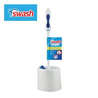 SWASH Toilet Brush with Rim Cleaner Set สวอช แปรงขัดชักโครกแบบมีติ่งพร้อมที่เก็บ แปรงขัดห้องน้ำ แปรงขัดส้วม