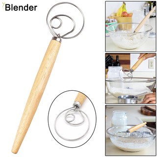 Bread Dough Whisk Mixer Egg Beater Wooden Handle Accessories Tool For Kitchen