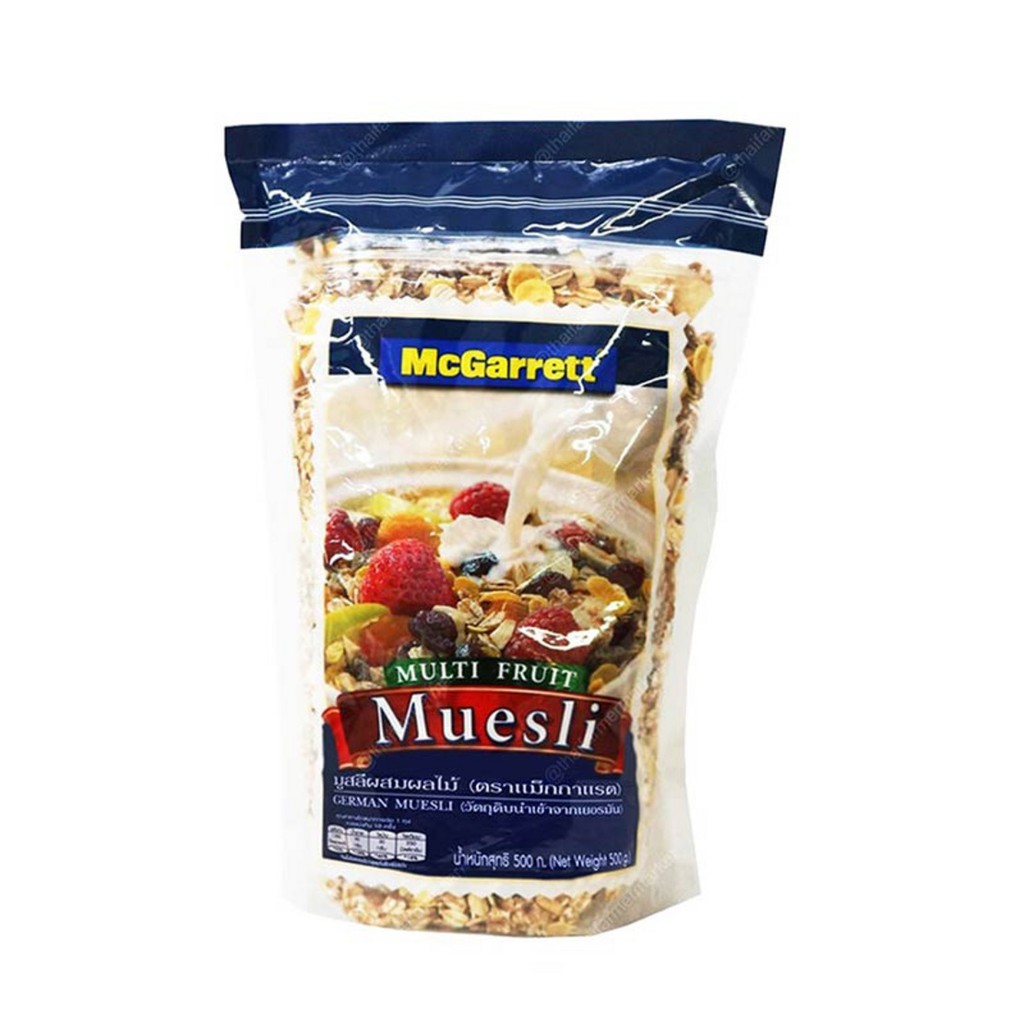 McGarrett Muesli with fruit 500 g. แม็กกาแรต มูสลีผสมผลไม้ 500 ก.