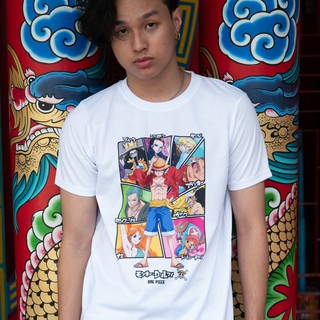 คอตต้อนคอกลมวันพีซ เสื้อยืดลายการ์ตูน ลิขสิทธิ์ No.349S-5XL