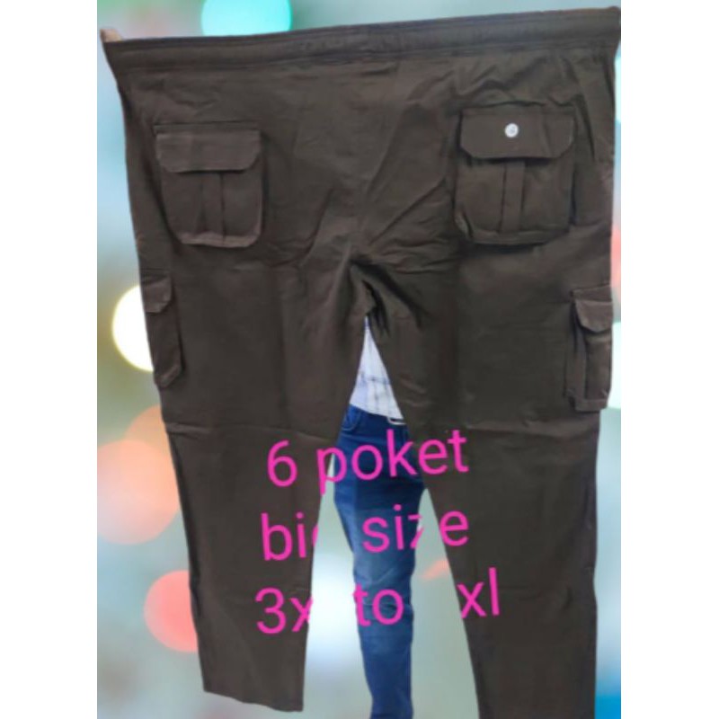 6 pocketJoggerSalck Big Size:-3XL ถึง 6XL Pants Plus Size Unisex กางเกง..