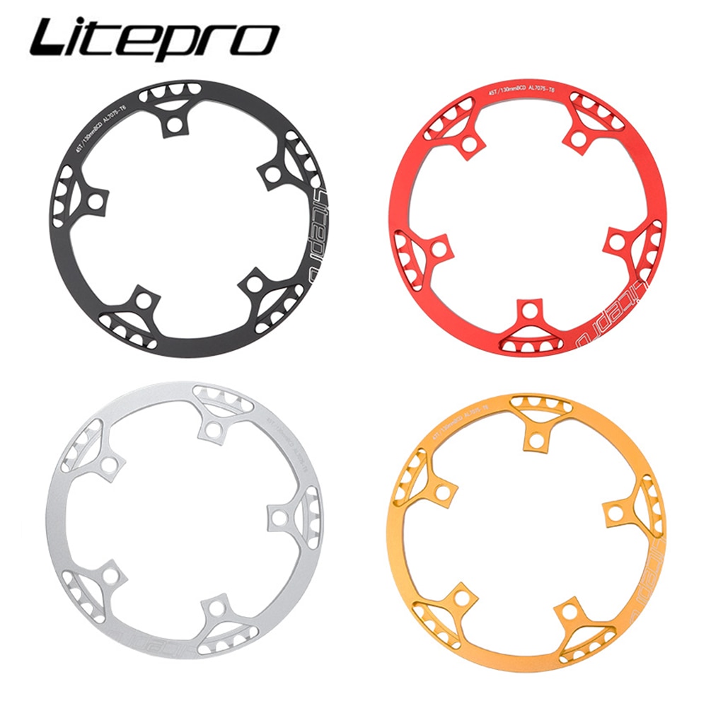 Litepro BMX จักรยาน BCD130 แผ่นเดียวเกียร์รอบจาน Crankset 45/47/53/56/58T จักรยานพับ Chainwheel Cran