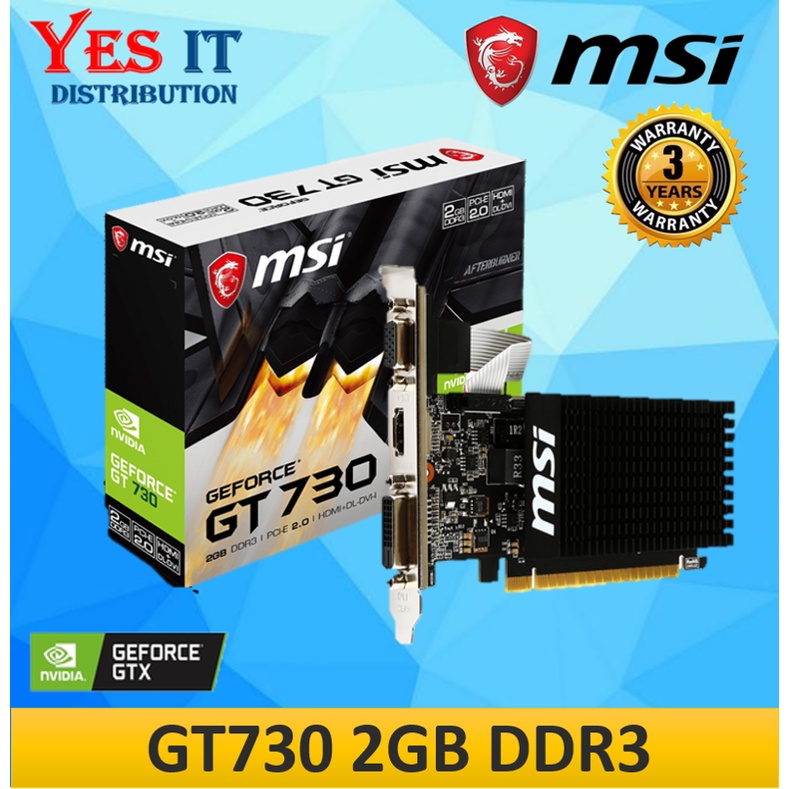 MSI GEFORCE GT730 2GB DDR3 64BIT LOW PROFILE / GT 1030 AERO ITX 2GB DDR4 OC / GT 1030 2GD4 LP OC 2GB