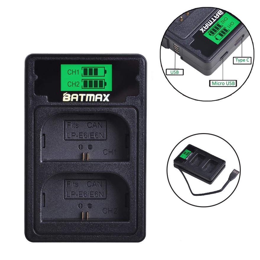 (รับประกัน 1 ปี) แบตเตอรี่ แท่นชาร์จ LP-E6 / LP-E6N ใช้ Cells Battery Panasonic จากญี่ปุ่น