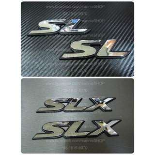 พลาสติกชุบโครเมี่ยม คำว่า SL , SLX สำหรับติดข้างประตูรถ ISUZU DRAGON ติดรถ แต่งรถ อีซูซุ ดราก้อน
