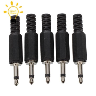 อะแดปเตอร์แจ็คเสียงพลาสติก 3.5มม. Male Mono Plug Jack สีดํา 5ชิ้น