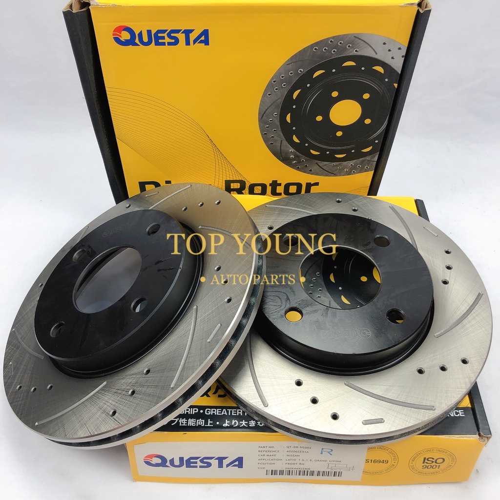 NISSAN LATIO 1.6 / 1.8 FRONT (FW) DISC ROTOR SPORT SLOTTED & DRILD JAPAN
