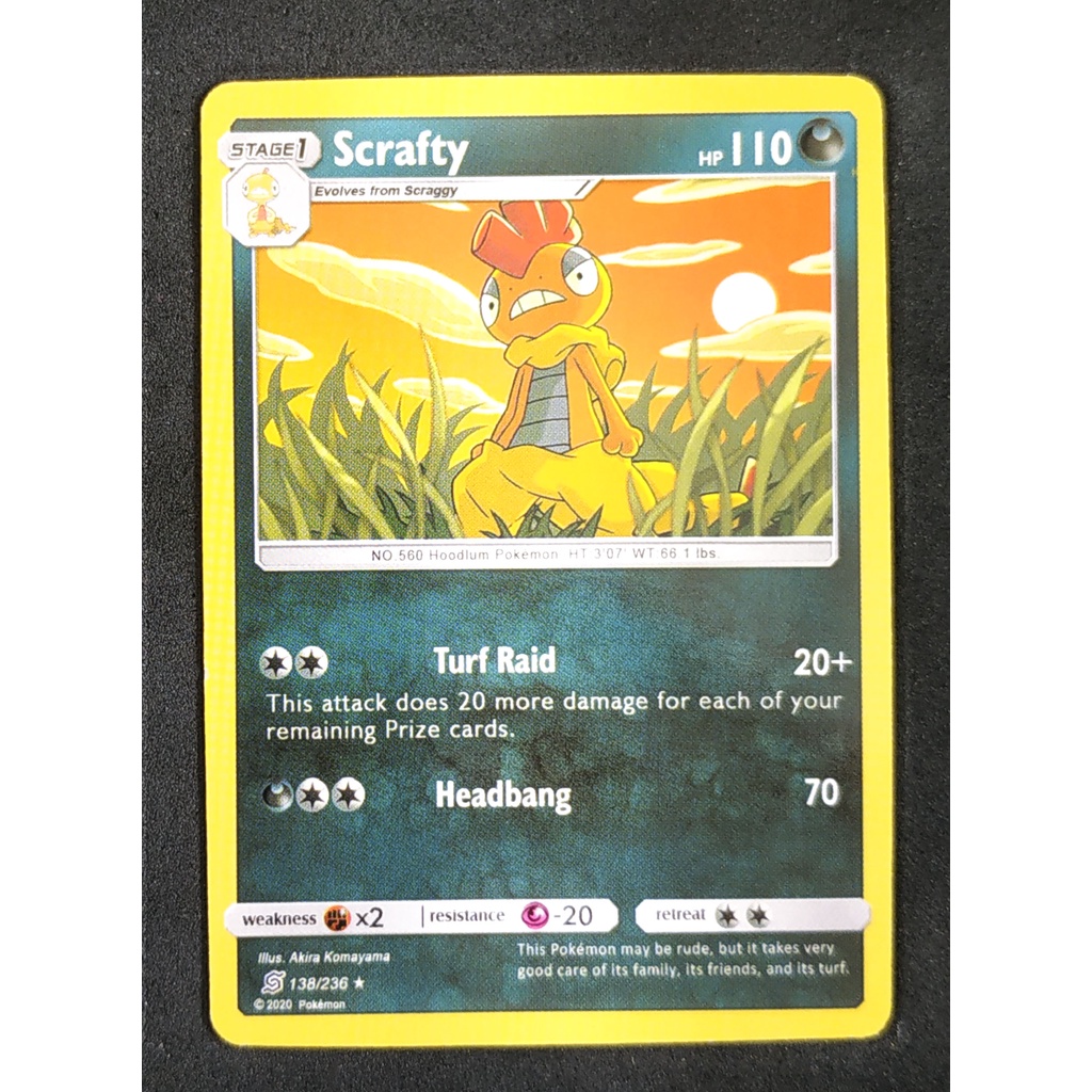 Scrafty Stage 1 138/236 ซึรุซึกิง Pokemon Card (Normal) ภาษาอังกฤษ